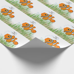 Papel De Presente Aniversário de peixe de palhaço em qualquer idade