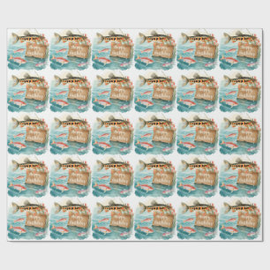Papel De Presente Aniversário de pesca viciado em diversão  