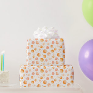Papel De Presente Aniversário de Pontos de Pêssego Caprichoso