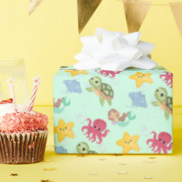 Papel De Presente aniversário de tartaruga arco-íris