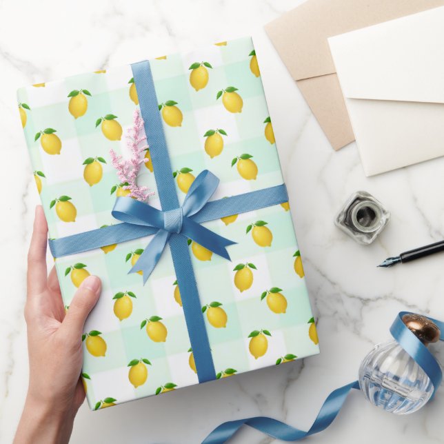 Papel De Presente Aniversário de Verão de Limão Cítrico (Presentear)