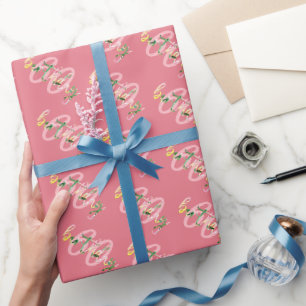 Papel De Presente Aniversário de Verão Floral Personalizado