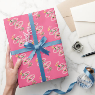 Papel De Presente Aniversário de Verão Floral Personalizado