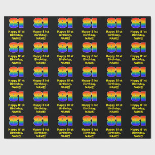 Papel De Presente Aniversário do 81rua: Divertido e Colorido Arco-Ír