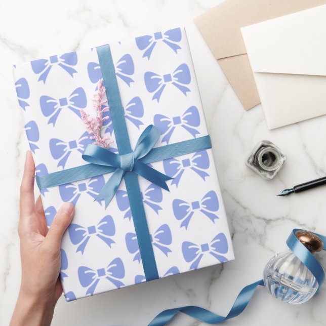 Papel De Presente Aniversário do Arco Chá de fraldas Azul (Presentear)