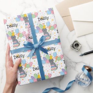 Papel De Presente Aniversário do Cão Mastiff Neapolitano Azul