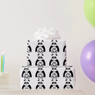 Papel De Presente Aniversário do costume da panda