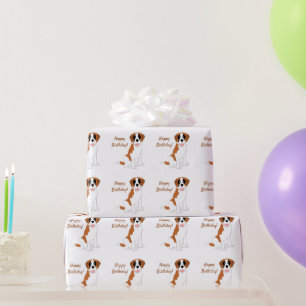 Papel De Presente Aniversário do Design de santo Bernard Dog