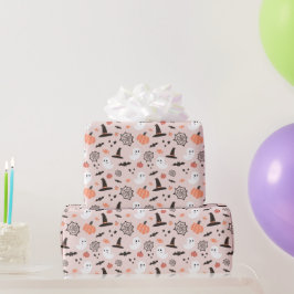 Papel De Presente Aniversário do Dia das Bruxas Moderno Cute