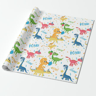 PAPEL DE PRESENTE ANIVERSÁRIO DO DINOSSAUR