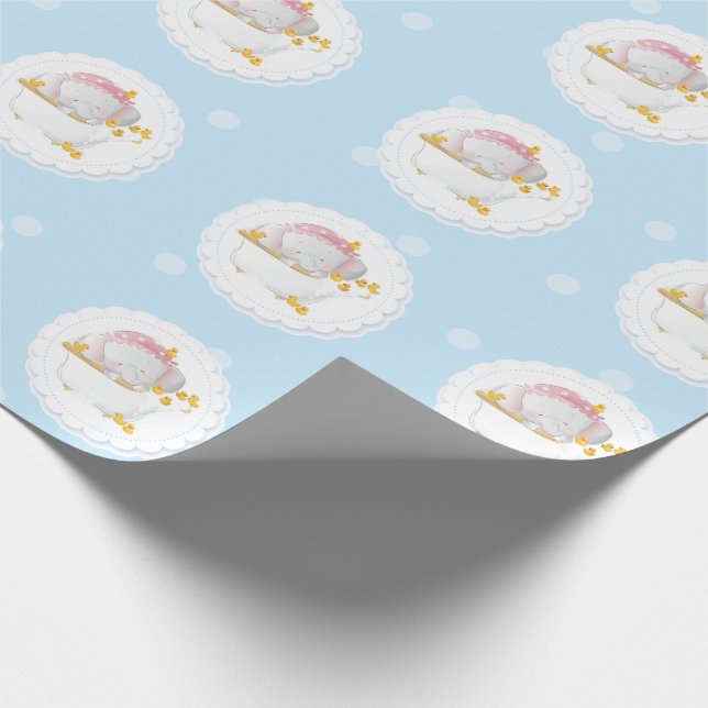 Papel De Presente Aniversário do Elefante para Bebês (Ponta)