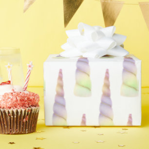 Papel De Presente Aniversário do Limão Púrpura Dourado Rosa Unicórni