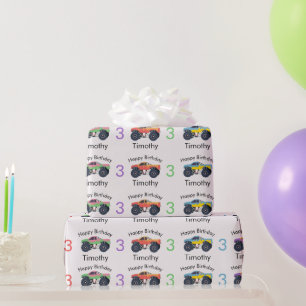 Papel De Presente Aniversário do Monster Trucks