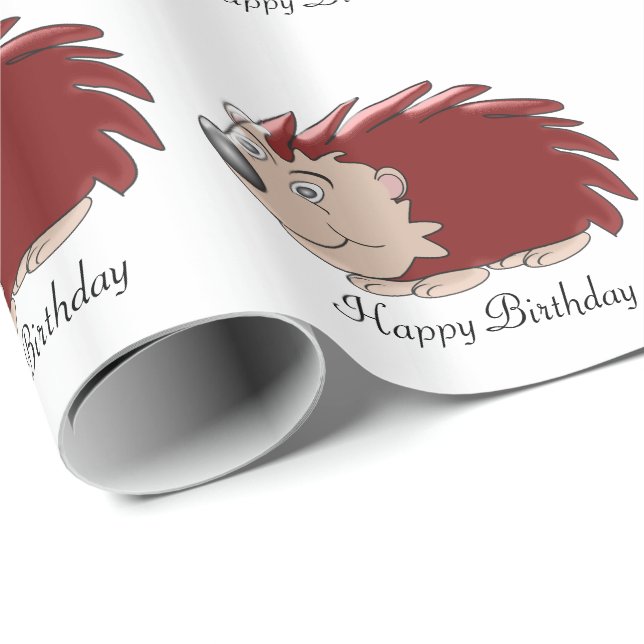 Papel De Presente Aniversário do ouriço-cacheiro (Ponta do rolo)