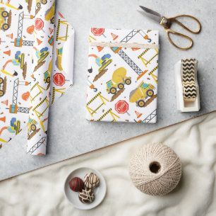 Papel De Presente Aniversário do Padrão de Construção