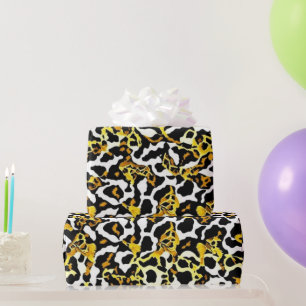 Papel De Presente Aniversário do Padrão de Pele de Leopardo
