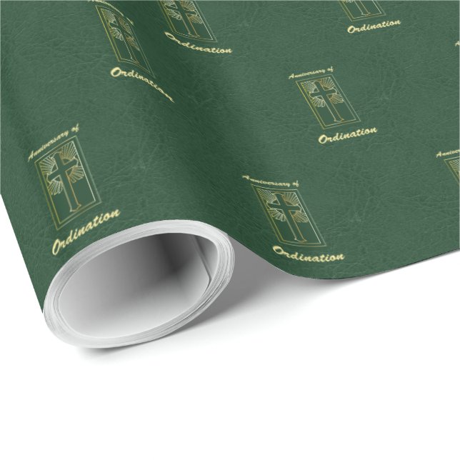 Papel De Presente Aniversário do Padre de Leather Ordinária (Ponta do rolo)