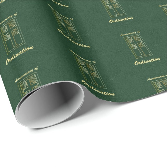 Papel De Presente Aniversário do Padre de Leather Ordinária (Ponta do rolo)