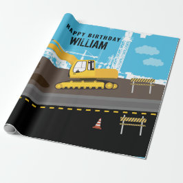 Papel De Presente Aniversário do Parque de Construção de Caminhões d