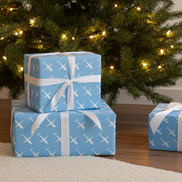 Papel De Presente Aniversário do Piloto de Padrão Elegante Azul