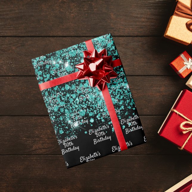 Papel De Presente Aniversário do pó verde-negro (Criador carregado)