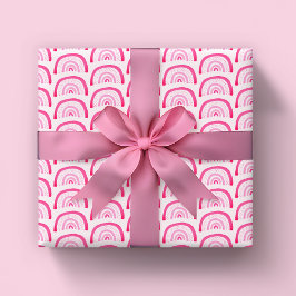 Papel De Presente Aniversário do Rainbow rosa