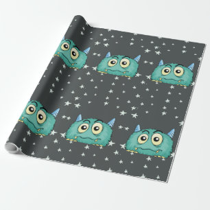 Papel De Presente Aniversário do Tema do Monstro