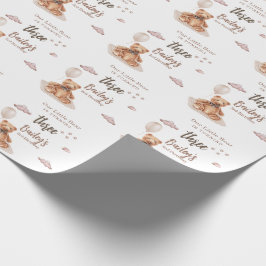 Papel De Presente Aniversário do Ursinho de qualquer idade