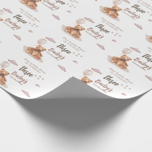 Papel De Presente Aniversário do Ursinho de qualquer idade
