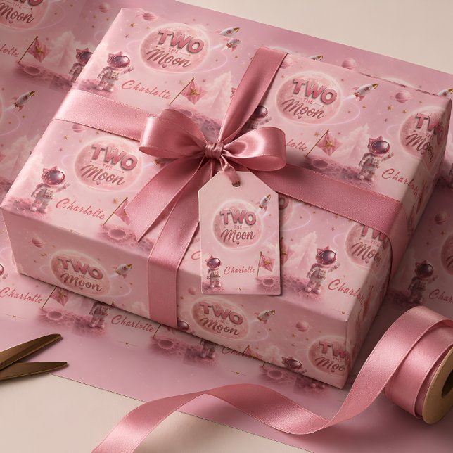 Papel De Presente Aniversário Dois Para a Lua (Criador carregado)