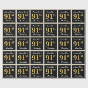Papel De Presente Aniversário Elegante, Faux Dourado 91rua + Nome P