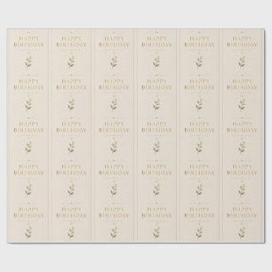 Papel De Presente Aniversário Elegante Personalizado com Dourado Ant