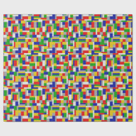 Papel De Presente Aniversário/festa do Criador de Blocos de Cores Pr