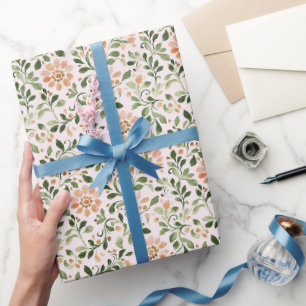 Papel De Presente Aniversário Floral Pink Chic