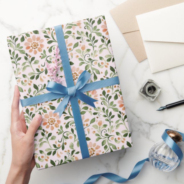 Papel De Presente Aniversário Floral Pink Chic  (Presentear)