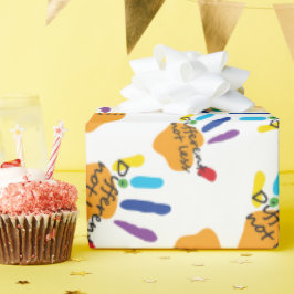 Papel De Presente Aniversário Inclusivo Mãos do Autismo Diferentes N