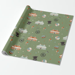 Papel De Presente Aniversário Infantil Circense Vintage Caprichoso e