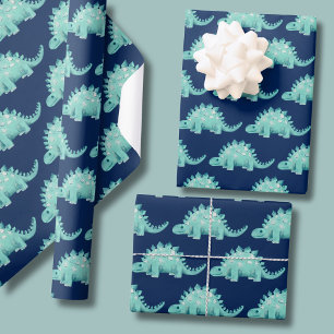 Papel De Presente Aniversário Infantil Dinossauro Estegossauro