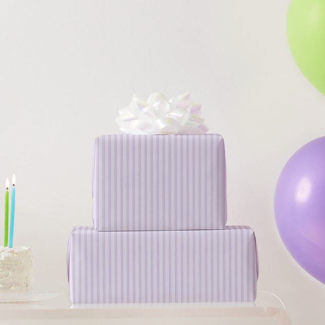Papel De Presente Aniversário Listras Duplas Roxa Lavanda (Presentes para festas)