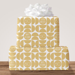 Papel De Presente Aniversário Moderno do Século médio Retroativo 60º