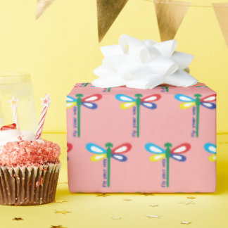 Papel De Presente Aniversário Neuroinclusivo Libélula de Conscientiz