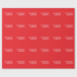 Papel De Presente Aniversário Nome Minimalista Pessoal Moderno Verme