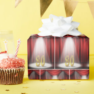 Papel De Presente Aniversário número 80 em Destaque de Palco