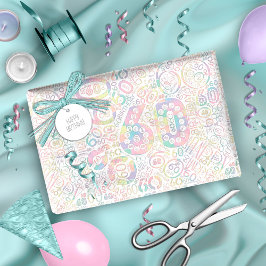 Papel De Presente Aniversário Número Palavra Nuvem Sessenta A ID270