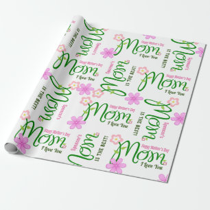 Papel De Presente Aniversário ou dia das mães personalizado da