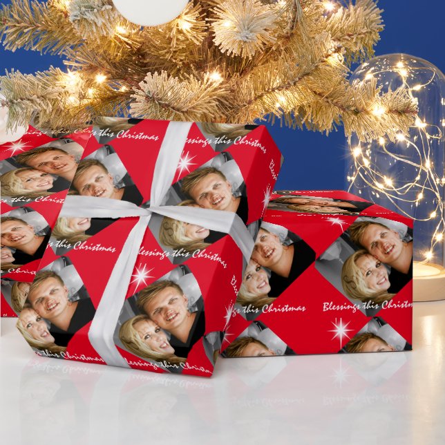 Papel De Presente Aniversário personalizado da família de fotografia (Feriados)