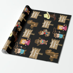Papel De Presente Aniversário personalizado do vaqueiro ou da