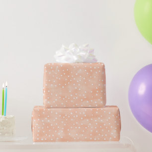 Papel De Presente Aniversário Pontos Brancos do Pêssego