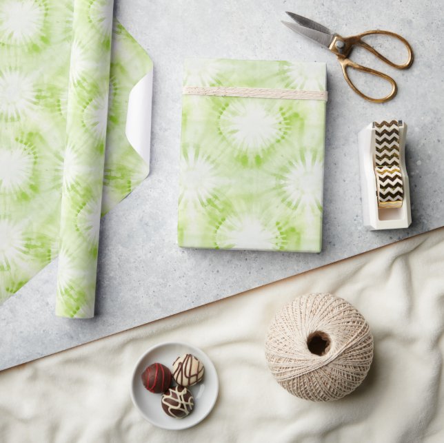 Papel De Presente Aniversário Tie Dye Verde Limão Menta (Artesanato)