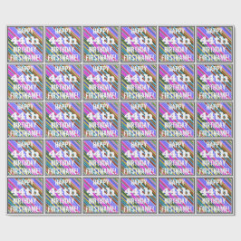 Papel De Presente Aniversário Vibrante, Colorida do 44 + Nome Person